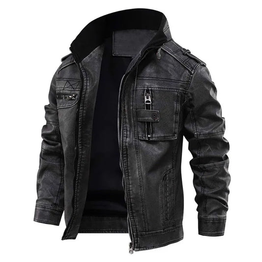 Alpha | Men's Leather Jacket | Moto