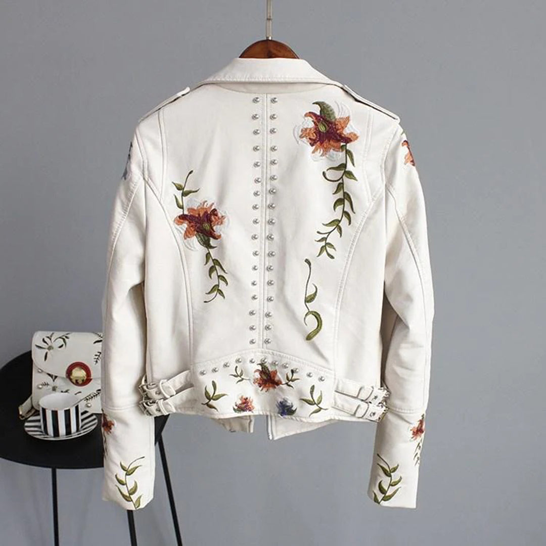 Alison | Women's Leather Jacket | Floral