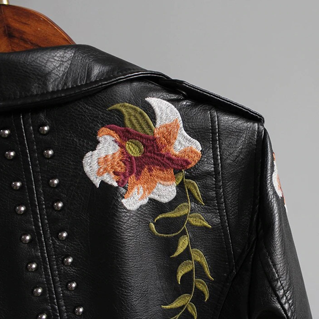 Alison | Women's Leather Jacket | Floral