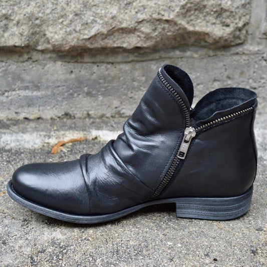 ELLEN | LEATHER BOOTS WITH ZIPPER